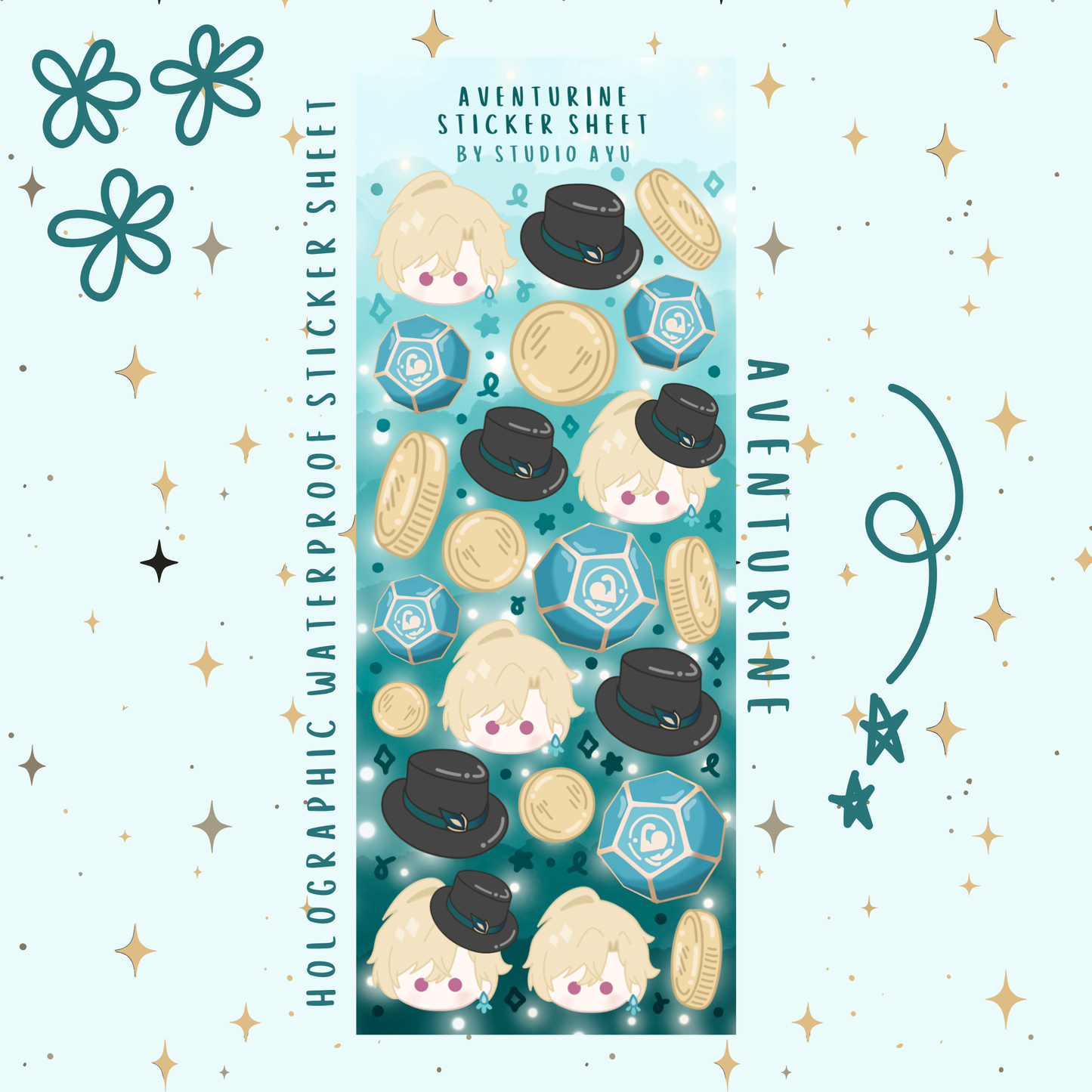 Aventurine Holographic Sticker Sheet