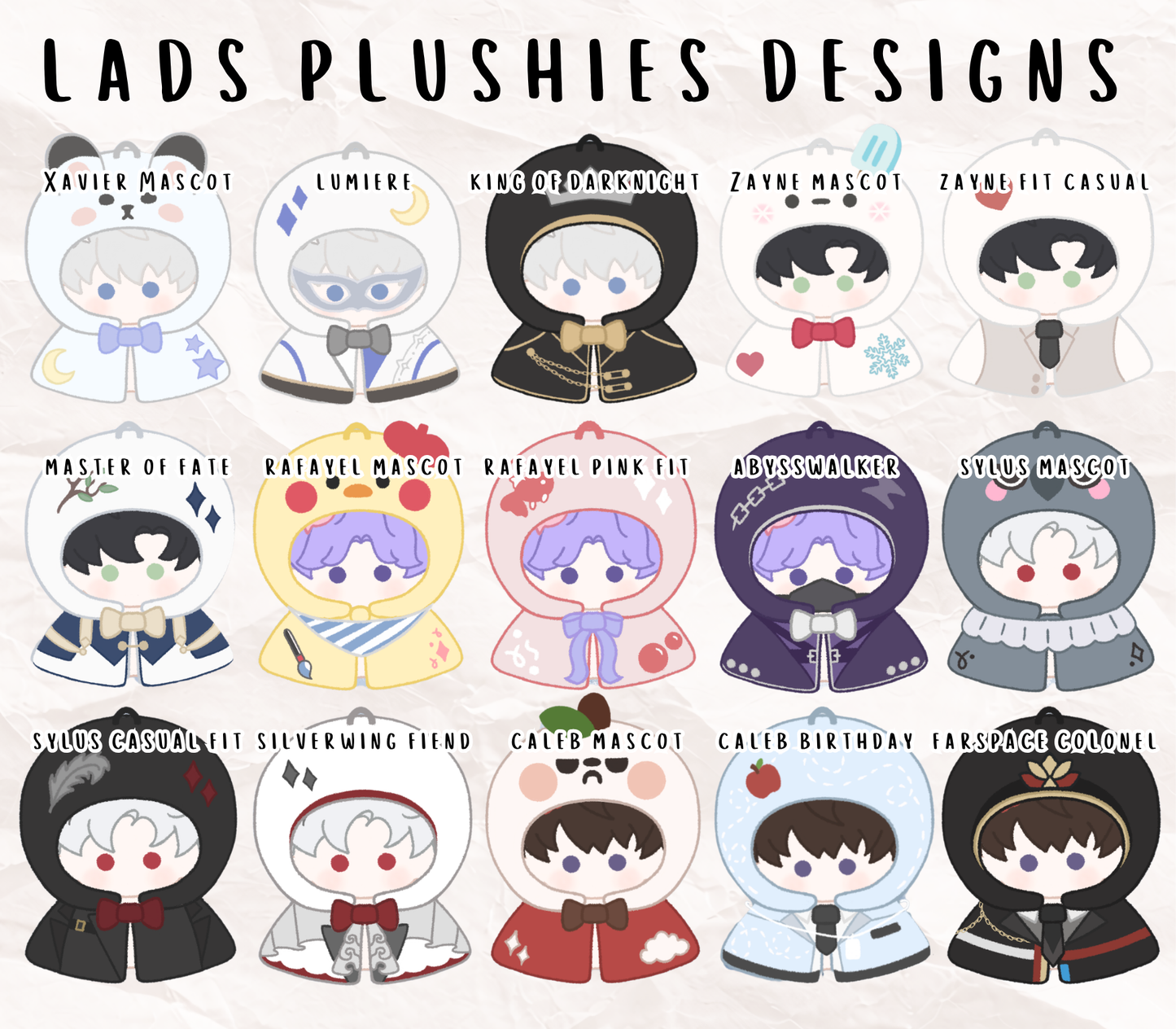 Caleb Chibi Plushie & Outfit Set- PREORDER