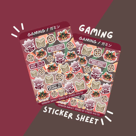 Gaming Waterproof Matte Sticker Sheet