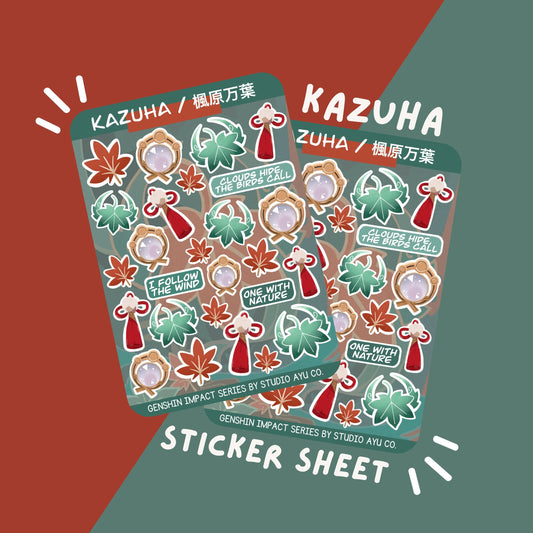 Kazuha Waterproof Matte Sticker Sheet