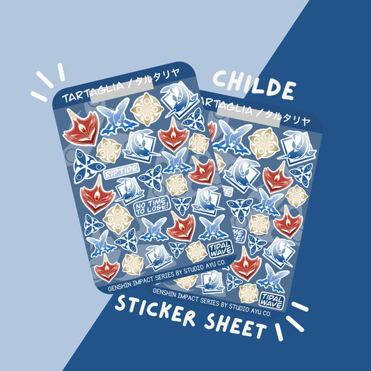 Childe Tartaglia Waterproof Matte Sticker Sheet