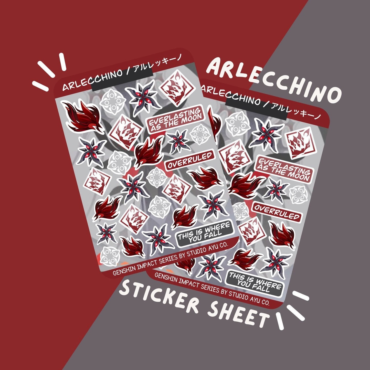 Arlecchino Waterproof Matte Sticker Sheet