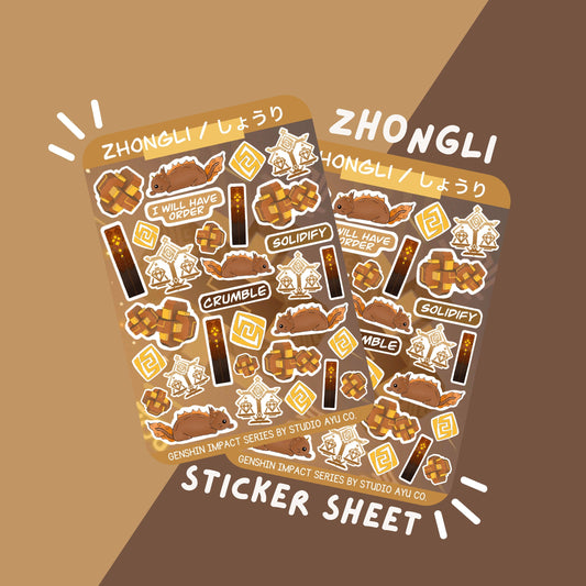 Zhongli Waterproof Matte Sticker Sheet