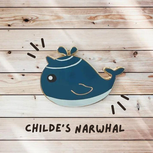Childe Narwal Whale Enamel Pin
