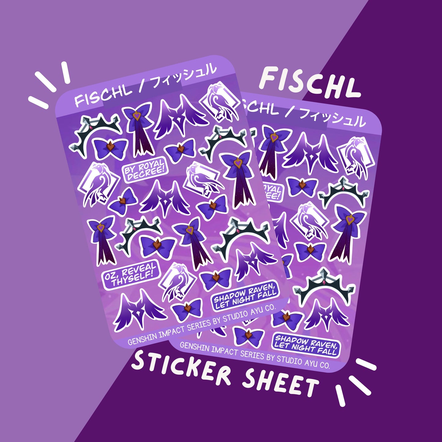 Fischl Waterproof Matte Sticker Sheet