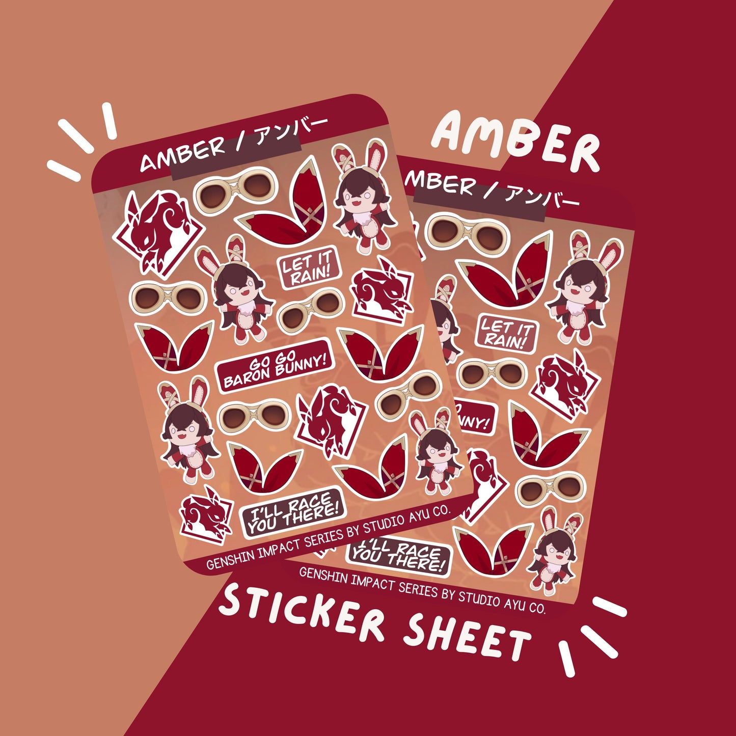 Amber Waterproof Matte Sticker Sheet