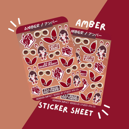 Amber Waterproof Matte Sticker Sheet