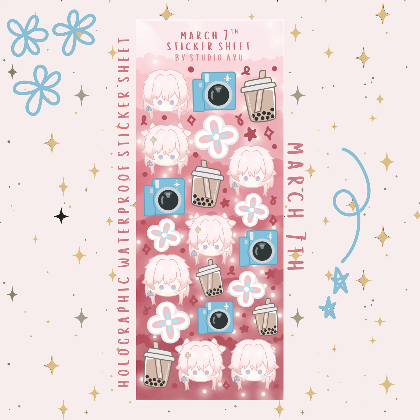 March 7th Holographic Sticker Sheet