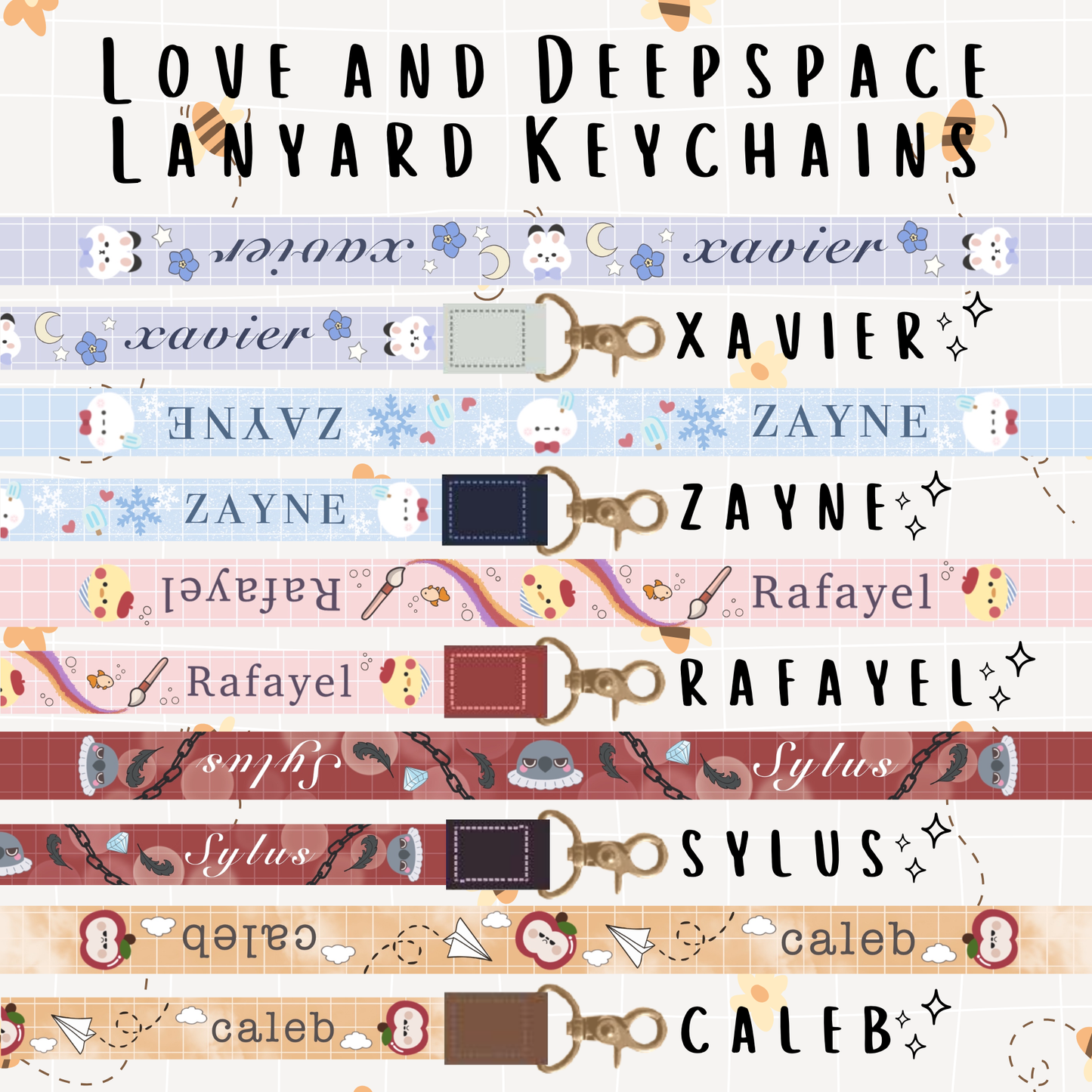 Love & Deepspace Lanyard Keychain w/ Mascot Epoxy Charm