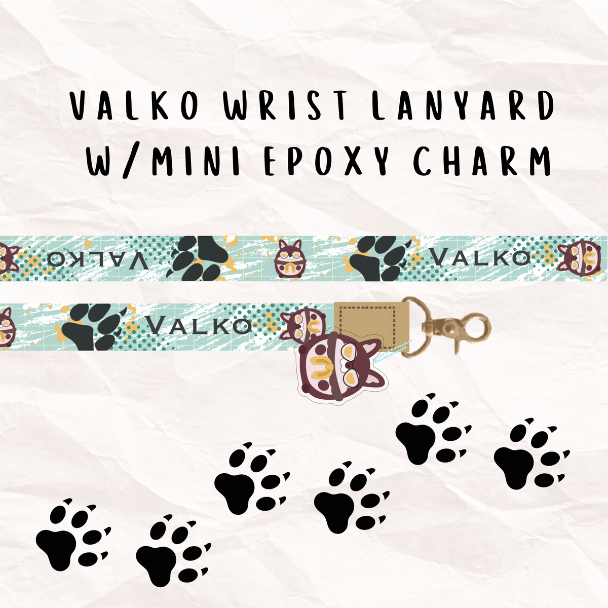 Valko Lanyard Keychain w/ Mascot Epoxy Charm