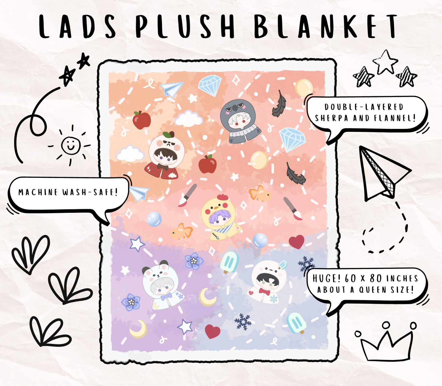 Love and Deepspace Plush Blanket - PREORDER
