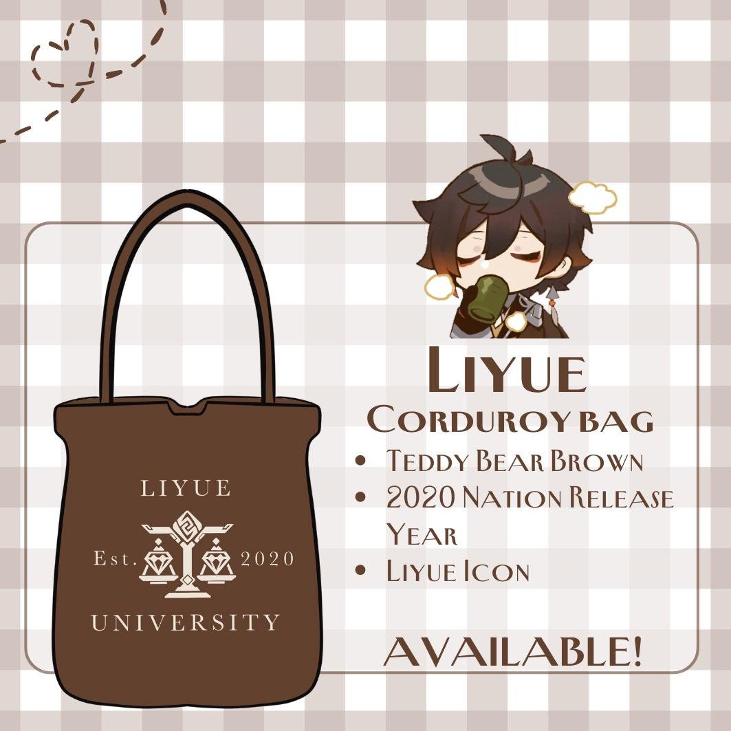 Liyue Corduroy Tote Bag - Modern AU Series