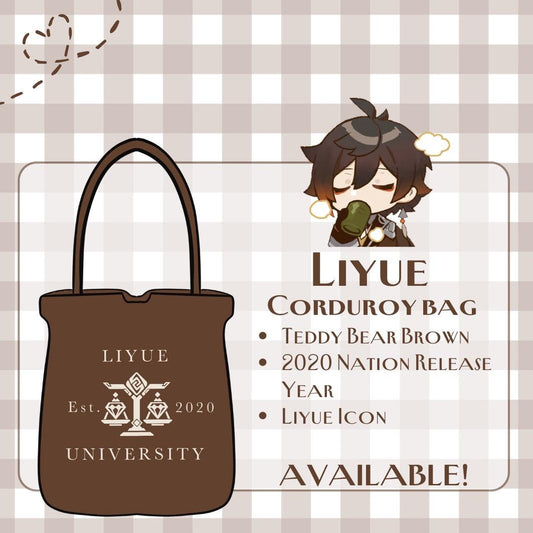 Liyue Corduroy Tote Bag - Modern AU Series