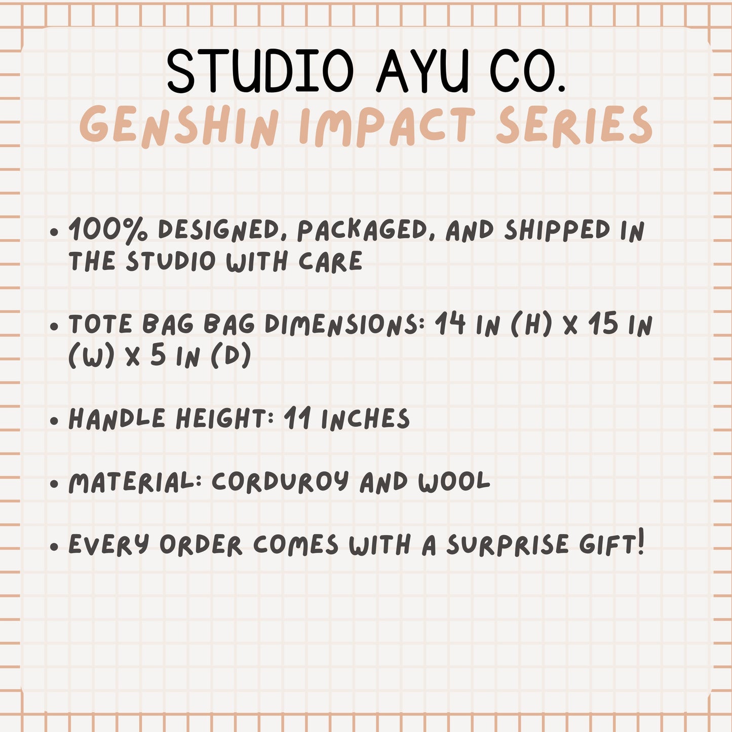Yae Miko Corduroy Tote Bag - Modern AU Series