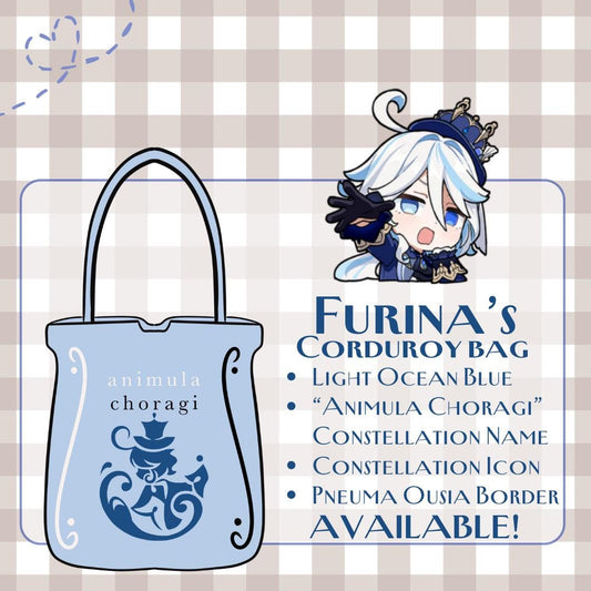 Furina Focalors Corduroy Tote Bag - Modern AU Series