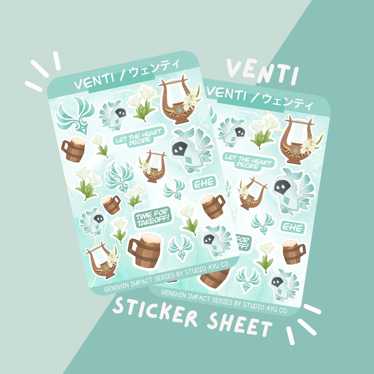 Venti Waterproof Matte Sticker Sheet