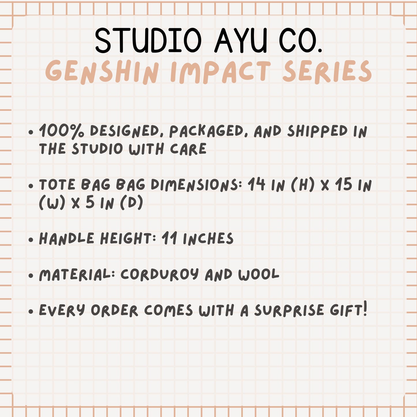 Liyue Corduroy Tote Bag - Modern AU Series
