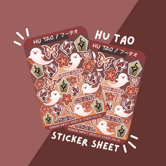 Hu Tao Waterproof Matte Sticker Sheet