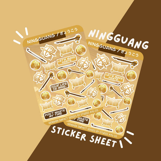 Ningguang Waterproof Matte Sticker Sheet