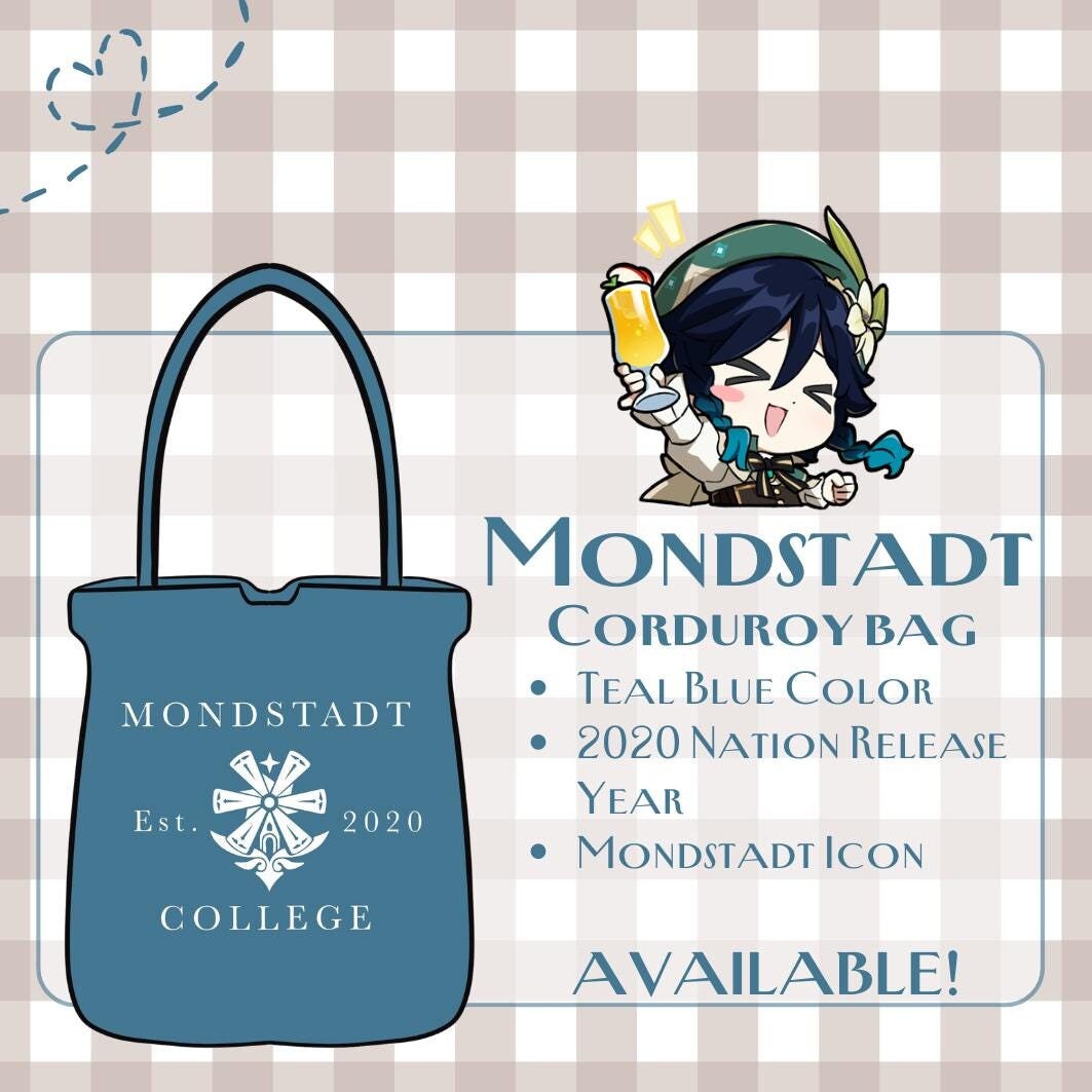 Mondstadt Corduroy Tote Bag - Modern AU Series