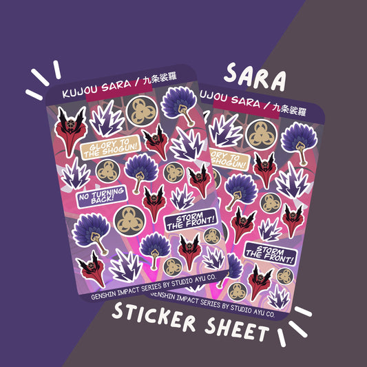 Kujou Sara Waterproof Matte Sticker Sheet