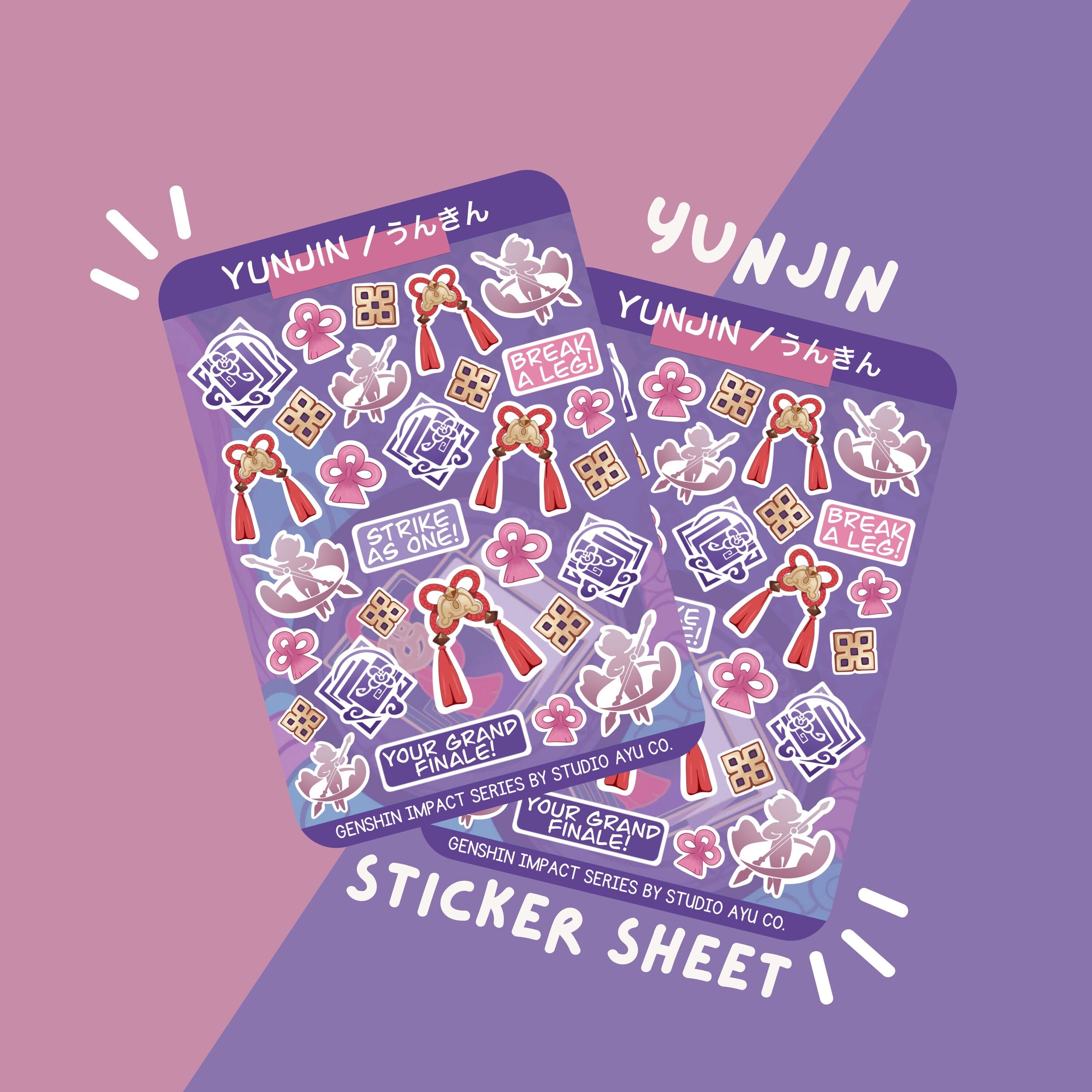 Yunjin Waterproof Matte Sticker Sheet – Studio Ayu