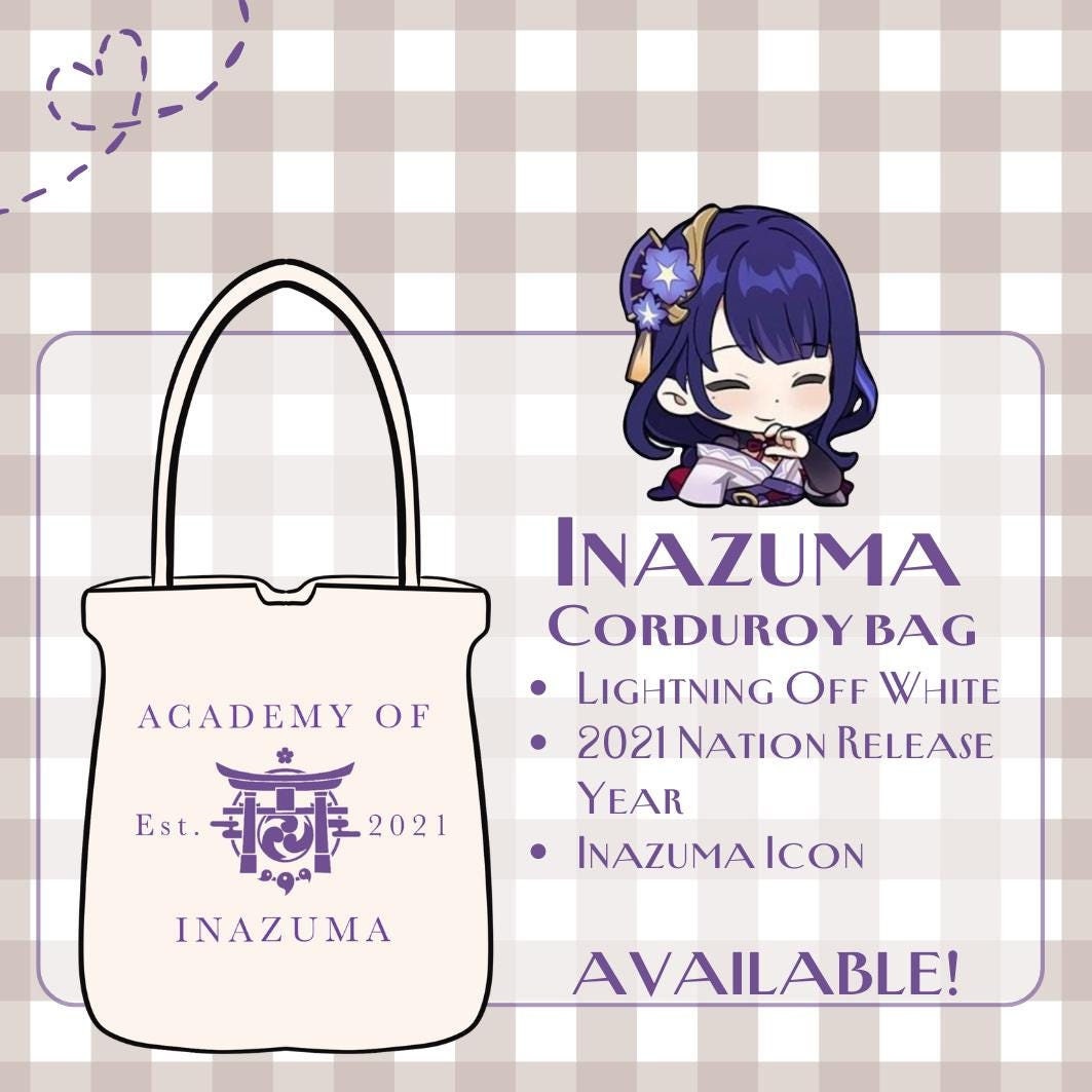 Inazuma Corduroy Tote Bag - Modern AU Series
