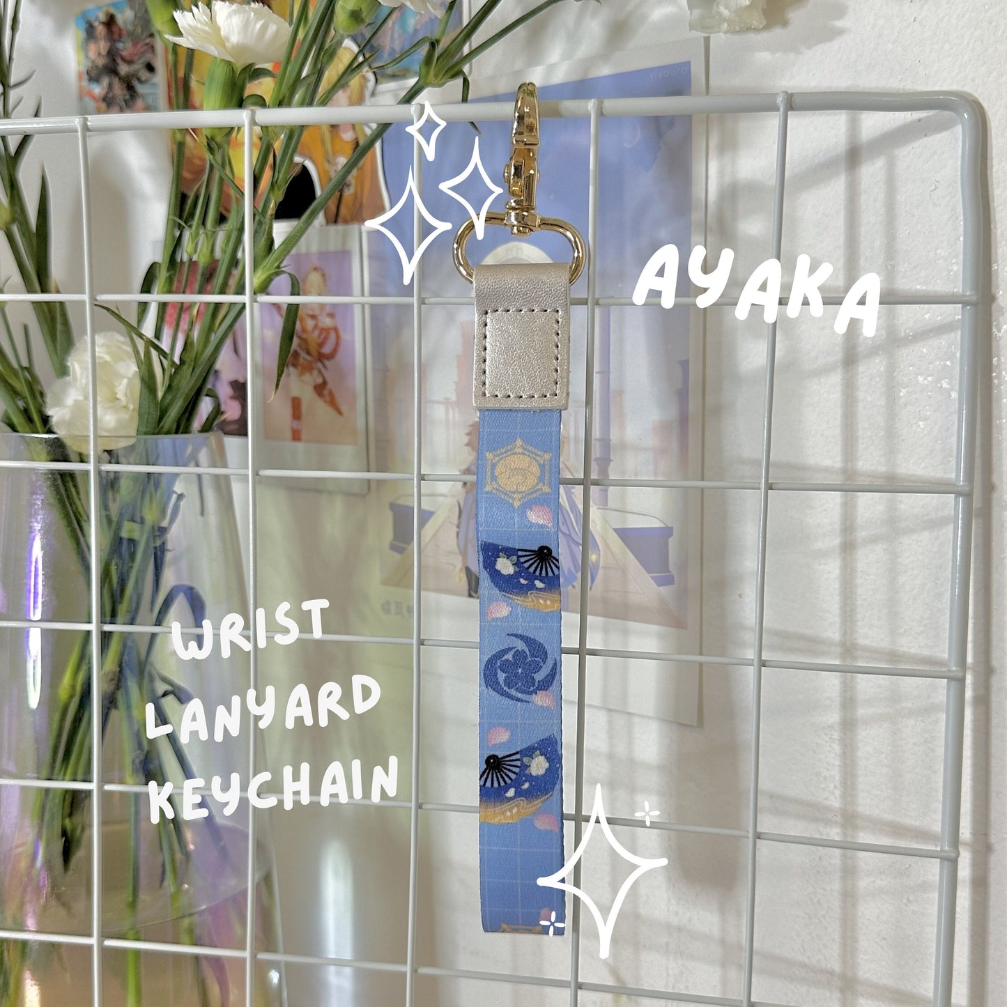 Ayaka Kamisato Wrist Lanyard Keychain